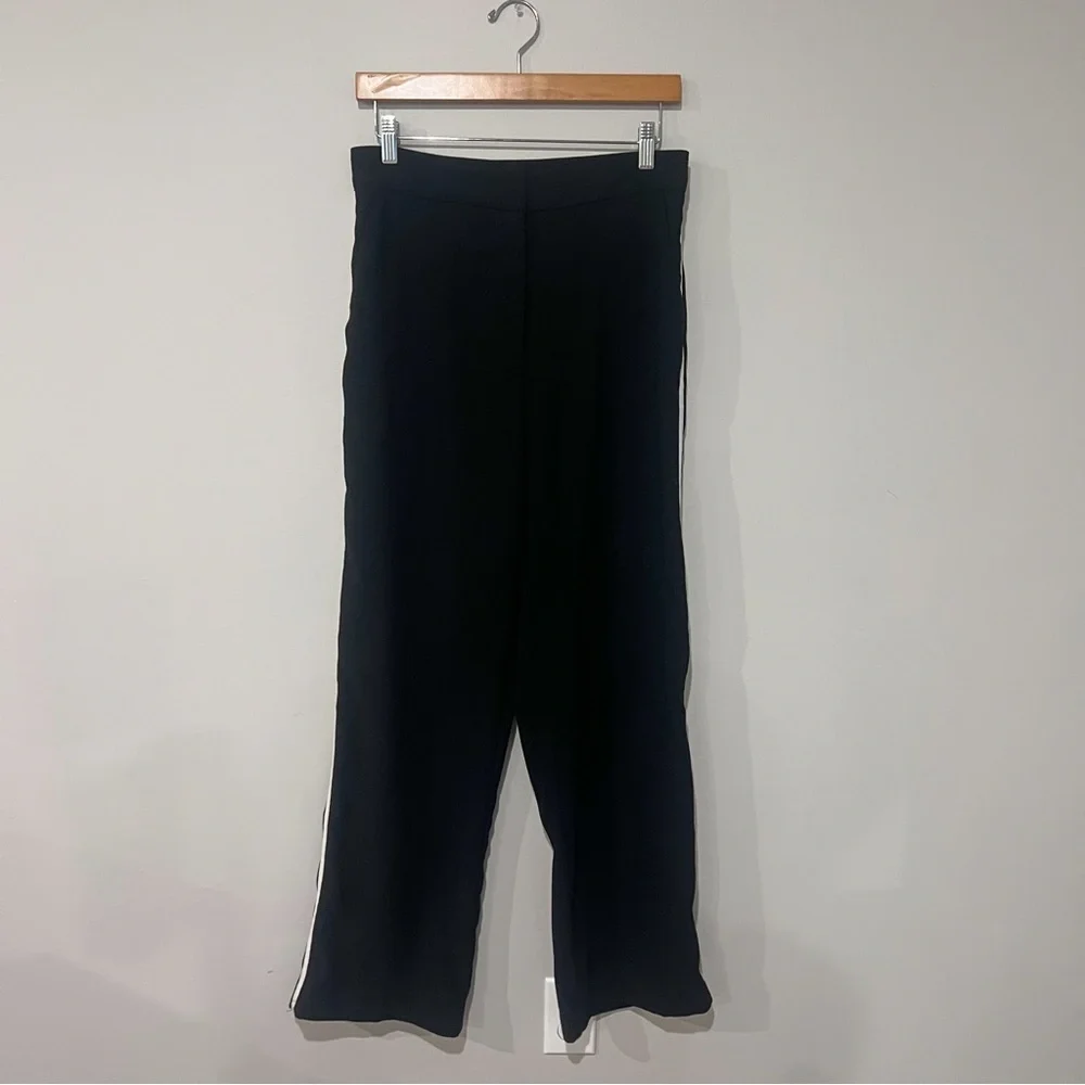 Jason Wu Black Wide Leg Side Stripe Trousers